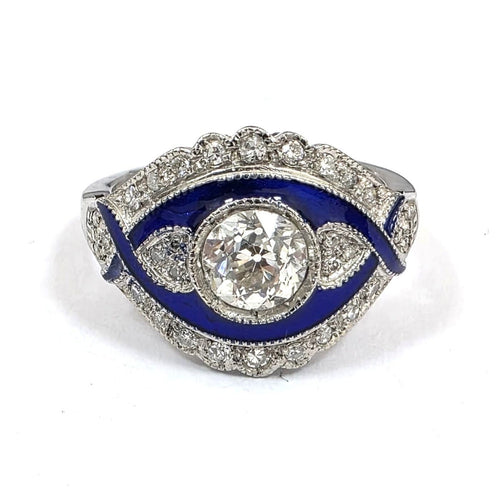 56 Bague en or blanc 18 kt avec diamants 58 Facettes 143/26 A