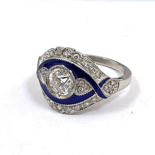 56 Bague en or blanc 18 kt avec diamants 58 Facettes 143/26 A