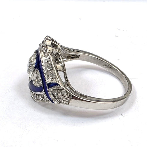 56 Bague en or blanc 18 kt avec diamants 58 Facettes 143/26 A