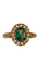 56 Bague édouardienne en or jaune 18K, doublet grenat vert et diamants 58 Facettes ring