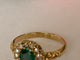 56 Bague édouardienne en or jaune 18K, doublet grenat vert et diamants 58 Facettes ring