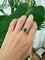56 Bague édouardienne en or jaune 18K, doublet grenat vert et diamants 58 Facettes ring