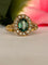 56 Bague édouardienne en or jaune 18K, doublet grenat vert et diamants 58 Facettes ring