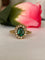 56 Bague édouardienne en or jaune 18K, doublet grenat vert et diamants 58 Facettes ring