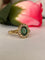 56 Bague édouardienne en or jaune 18K, doublet grenat vert et diamants 58 Facettes ring