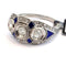 55 Bague en platine avec diamants et émail 58 Facettes 494/26 E