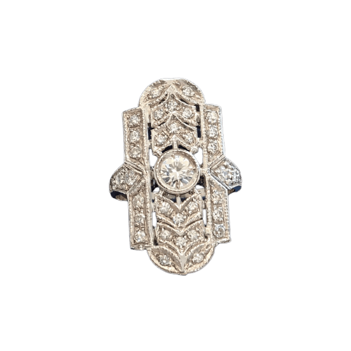 Bague en platine avec diamants
