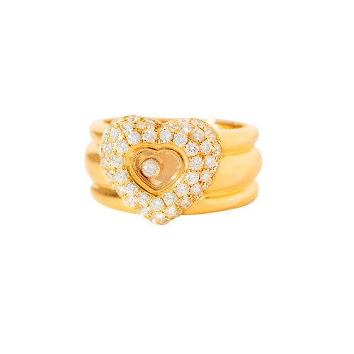 Chopard Happy Diamonds - Bague en or jaune 18 carats et diamants