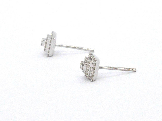 Boucles d'oreilles halo en or blanc et diamants 58 Facettes 2023