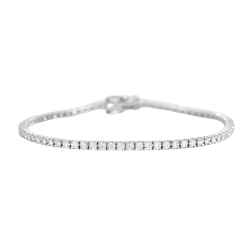 Bracelet tennis en or blanc 18K et diamants