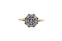58.5 Bague ancienne en or jaune, argent, saphirs synthétiques et diamants 58 Facettes 13530