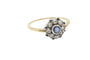 58.5 Bague ancienne en or jaune, argent, saphirs synthétiques et diamants 58 Facettes 13530