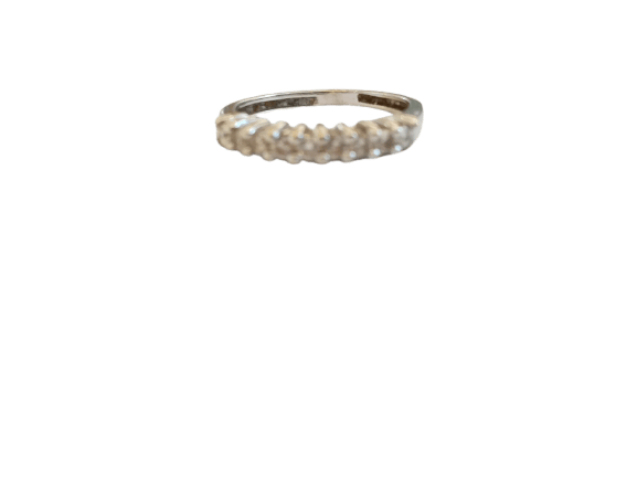 Demi-alliance - Bague en or blanc et diamants