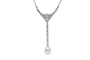 Collier ancien en platine, diamants et perle