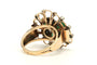 54 Art Nouveau - Bague en or jaune 18 carats, émeraude et diamants 58 Facettes 23049