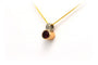 Pendentif contemporain en or jaune et blanc 18 carats, tourmaline et diamants 58 Facettes 18568