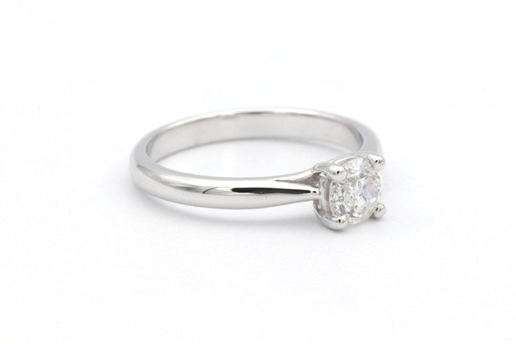 52 Solitaire contemporain - Bague en or blanc et diamant 58 Facettes 23064