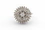 53 Bague années 70 en or blanc 18 carats et diamants 58 Facettes 22906