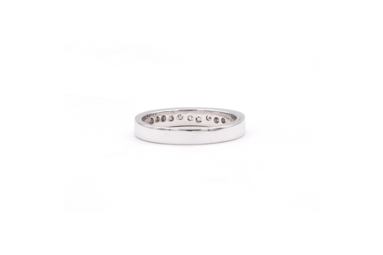 54 Alliance demi-américaine en or blanc 18 carats et diamants princesse 58 Facettes 19364