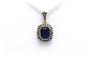 Pendentif contemporain en or jaune et blanc 18 carats, saphir et marcassites 58 Facettes 23053
