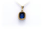 Pendentif contemporain en or jaune et blanc 18 carats, saphir et marcassites 58 Facettes 23053