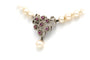 Collier années 70 en or blanc, perles et rubis 58 Facettes B278