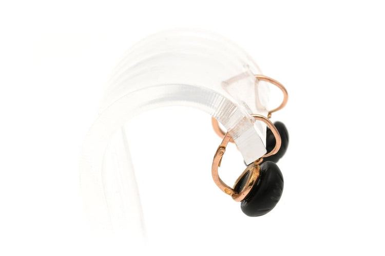 Napoléon III - Boucles d'oreilles en or rose 18 carats et jais 58 Facettes B307