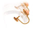 Boucles d'oreilles contemporaines en or jaune 14 carats et corail 58 Facettes 20547