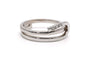 54 Bague contemporaine en or blanc et diamants taille brillant 58 Facettes B755
