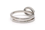 54 Bague contemporaine en or blanc et diamants taille brillant 58 Facettes B755