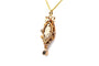 Art Nouveau - Pendentif en or jaune, camée coquillage, perles et strass 58 Facettes B793