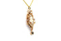 Art Nouveau - Pendentif en or jaune, camée coquillage, perles et strass 58 Facettes B793