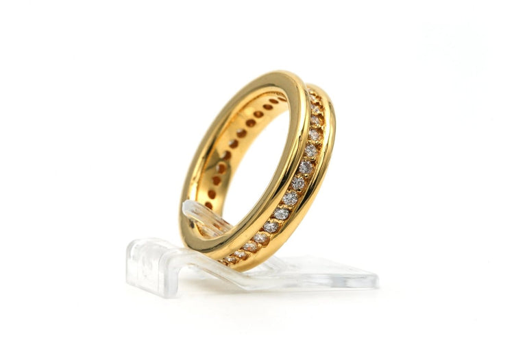 50 Bague contemporaine en or jaune 18 carats et diamants 58 Facettes 23256