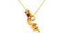 Art Nouveau - Pendentif en or jaune 18 carats, rubis et perles 58 Facettes 23270