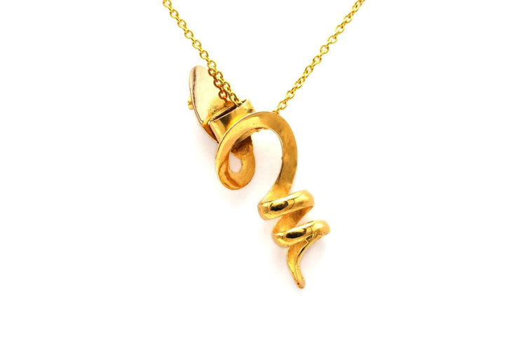 Art Nouveau - Pendentif en or jaune 18 carats, rubis et perles 58 Facettes 23270