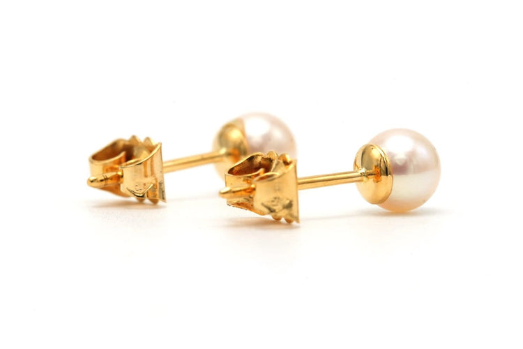 Boucles d'oreilles en or jaune 18 carats et perles 58 Facettes 23332
