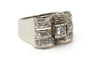 52 Art Déco - Bague en or blanc 18 carats et diamants 58 Facettes 23386