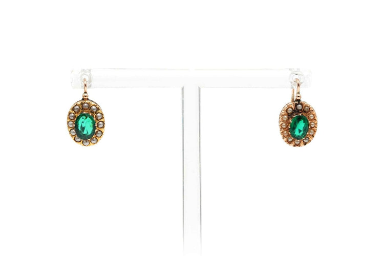 Napoléon III - Boucles d'oreilles en or jaune, perles et cristal 58 Facettes 23543