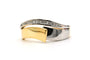 55 Bague contemporaine en or jaune et blanc 18 carats, diamants 58 Facettes B816