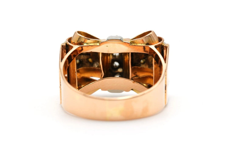 53 Art Déco - Bague en or jaune 18 carats et diamants 58 Facettes 23520