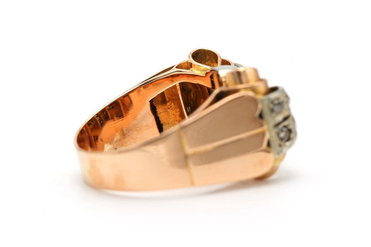 53 Art Déco - Bague en or jaune 18 carats et diamants 58 Facettes 23520