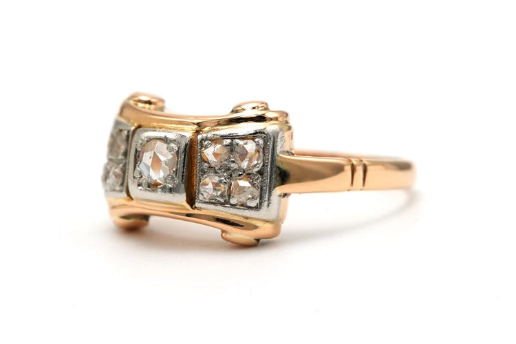 55 Art déco - Bague en or jaune 18 carats et diamants 58 Facettes B819
