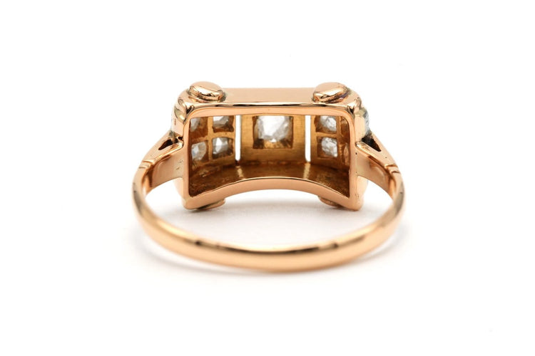 55 Art déco - Bague en or jaune 18 carats et diamants 58 Facettes B819