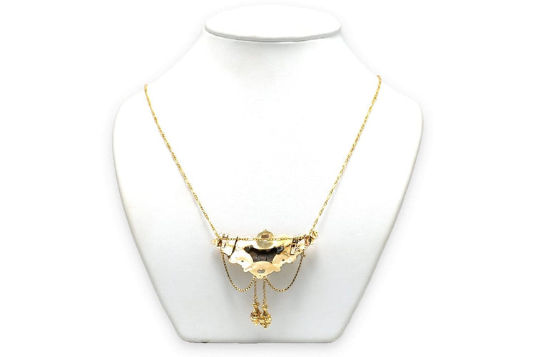 Napoléon III - Collier en or jaune, perles et turquoises 58 Facettes 23352
