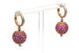 Boucles d'oreilles contemporaines en or rose, saphirs roses et diamants 58 Facettes 23540