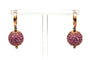 Boucles d'oreilles contemporaines en or rose, saphirs roses et diamants 58 Facettes 23540