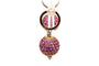 Boucles d'oreilles contemporaines en or rose, saphirs roses et diamants 58 Facettes 23540