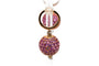 Boucles d'oreilles contemporaines en or rose, saphirs roses et diamants 58 Facettes 23540