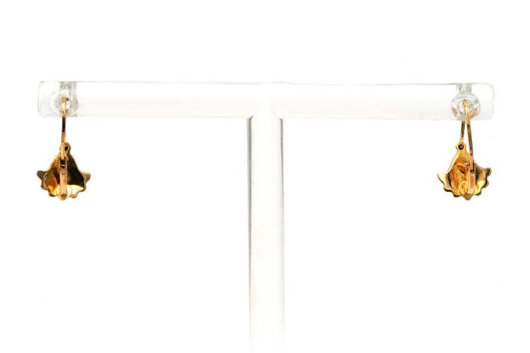 Art déco - Boucles d'oreilles dormeuses en or jaune 18 carats 58 Facettes B824