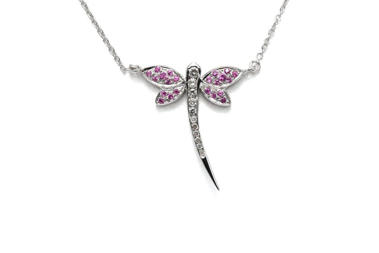 Collier contemporain en or blanc, rubis et diamants 58 Facettes 23671